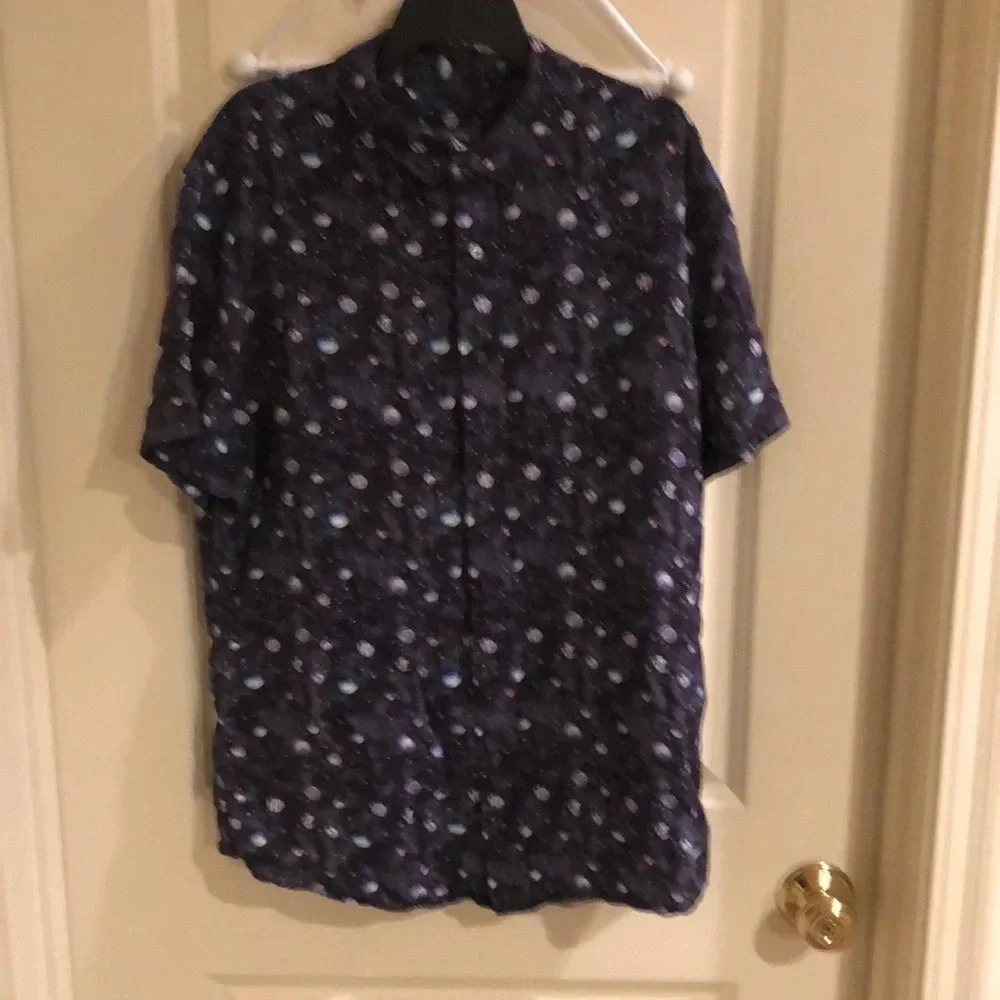 Slate & Stone Moon Solar Space Button Up Shirt Large